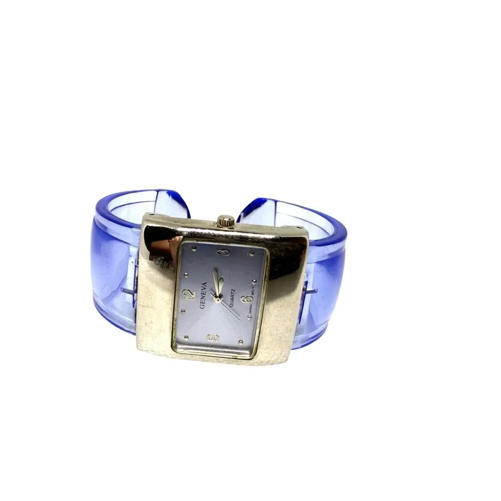 Geneva Translucent Blue Statement Watch + Bracelet Bundle ✨💙